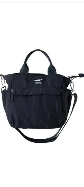 新品 platyplus+ ブラック黒 トート ハンド ショルダーバッグ 斜め掛け ポケット多め