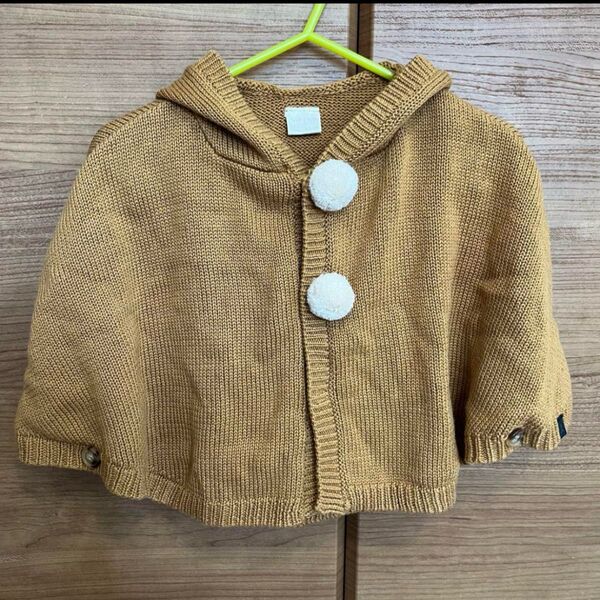 tete a tete テータテート ポンチョ 編み ボンボン【60〜70】ベビー キッズ 上着 羽織 ニット Baby kids