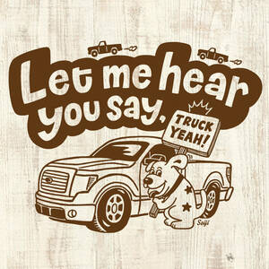 ■TRUCK YEAH Tシャツ■Mサイズ（ホワイトxブラウン）フォード　FORD　F150