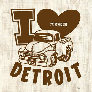 ■I LOVE DETROIT Tシャツ■XLサイズ（ホワイトxブラウン）フォード　F100 FORD