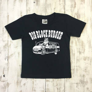 ■BIG BLOCK BURGER Tシャツ■140サイズ（ネイビーxホワイト）DODGE RAM ダッジ　ラム　ハンバーガー