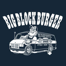 ■ BIG BLOCK BURGER Tシャツ■120サイズ（ネイビーxホワイト）DODGE RAM ダッジ　ラム　ハンバーガー_画像2
