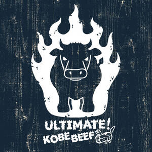 ■KOBE BEEF STEAK Tシャツ■120サイズ（ネイビーxホワイト）KOBE BEEF 神戸　神戸ビーフ　ステ－キ　神戸牛