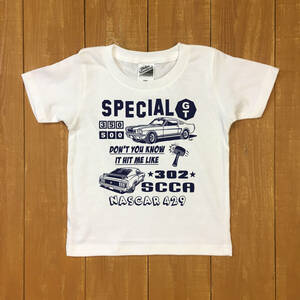 ■ GT Tシャツ■100サイズ（ホワイトxネイビー）シェルビー SHELBY BOSS FORD MUSTANG マスタング