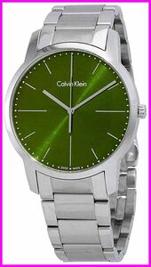 [ Calvin Klein CALVIN KLEIN ]city City silver stainless steel olive green K2G2G14L