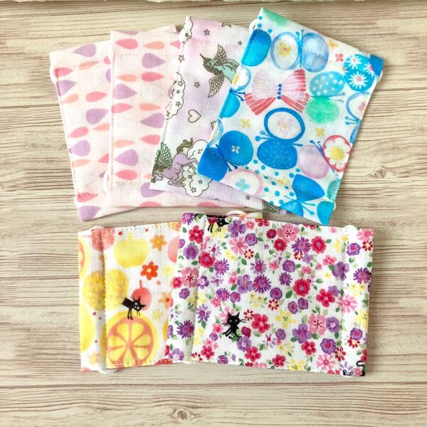 子供用ガーゼマスク6点セット②(未就学児〜低学年用)〜handmade〜