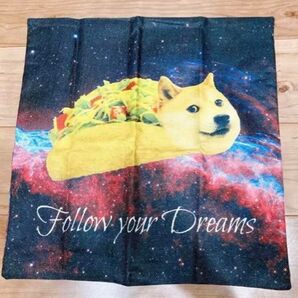 クッションカバー ソファ リビング 犬 イヌ タコス 宇宙