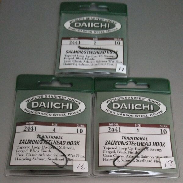 DAIICHI ダイイチ フライフック SALMON/STEELHEAD HOOK #2~6 計46本 使いかけ品