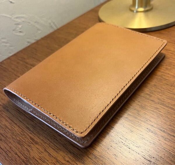 【レザーブックカバー】本革イタリアンレザー 文庫本カバー キャメル CA ハンドメイド レザークラフト 1点物