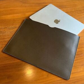 【レザーPCケース】本革イタリアンレザー ノートパソコンケース MacBook13.14.15インチ対応 オリーブ カーキ KH