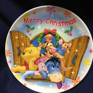 ＊レア＊ Disney ディズニー くまのプーさんと仲間達 クリスマス 陶器 プレート皿 クリスマスプレート