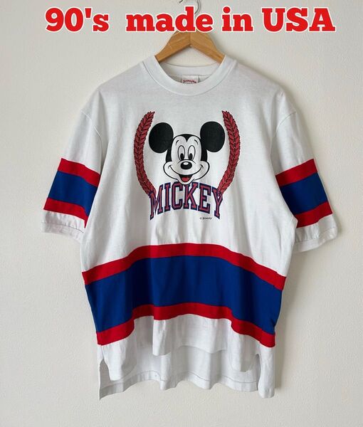 Disney Mickey ミッキー Tシャツ nutmeg mills 80's 90's 古着 USA製
