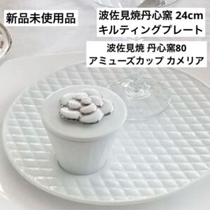 【 波佐見焼 丹心窯 24cmキルティングプレート × アミューズカップ カメリア セット 】お皿 器 焼き物