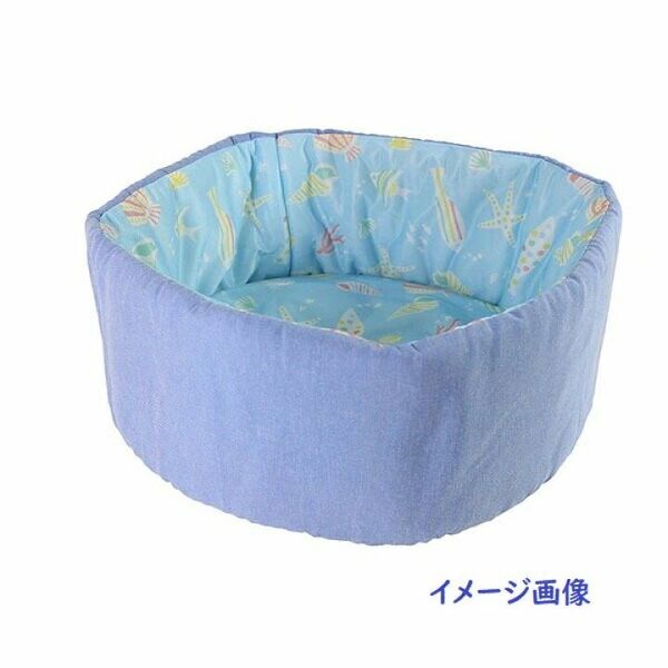 【2個セット】キャティーマン クールズ サークルベッド うみのなか ブルー 抗菌 防臭 猫用 超小型犬・小型犬にも 接触冷感