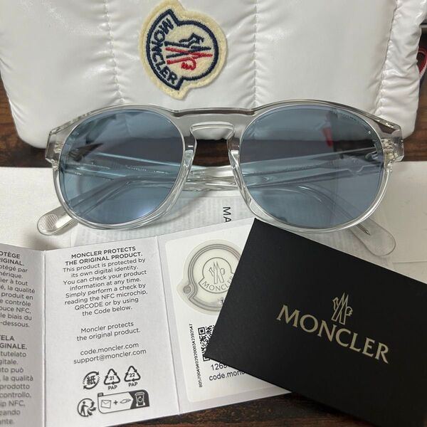 MONCLER サングラス ML0209 ウェリントン ロゴ アイウェア メガネ ケース付