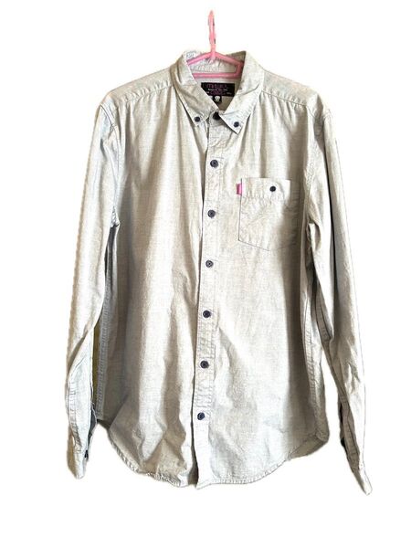 中古 ミシカ mnwka ボタンダウンシャツ ライトグレー Mサイズ メンズ