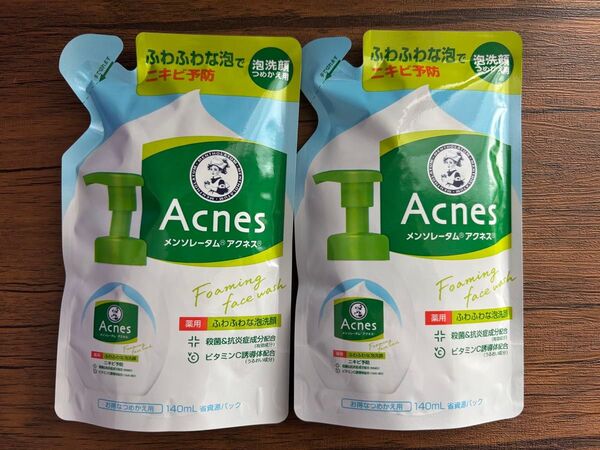ロート製薬 メンソレータム アクネス 泡洗顔 つめかえ用 140ml ×2