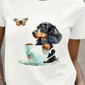 犬柄Tシャツ