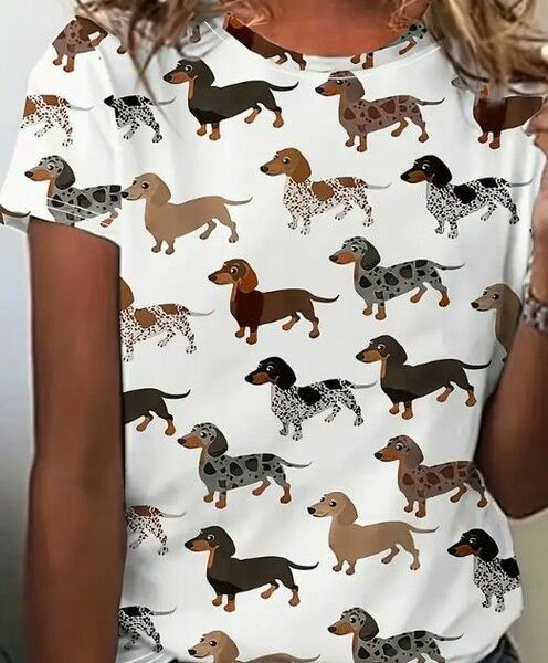 犬柄Tシャツ