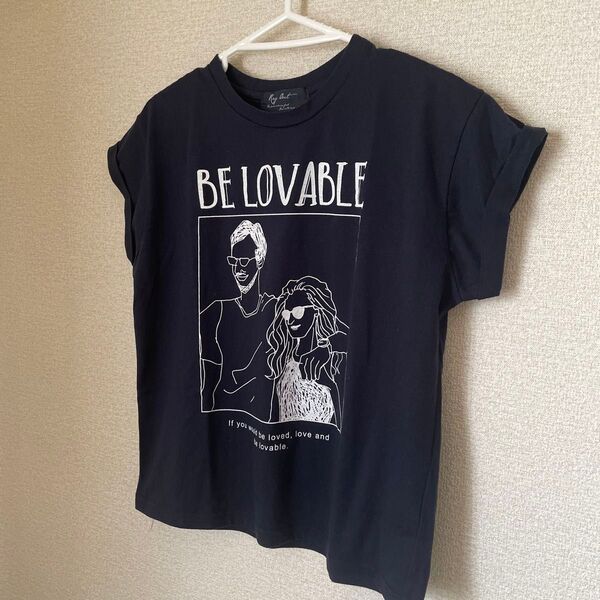 プリントTシャツ ネイビー M