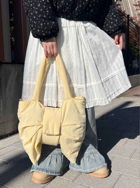 パテッドリボンショルダーバッグ 新品