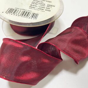 DaVinci artfleur ワイヤー入り レッド 赤 ドイツ製 リボン ダヴィンチ 長さ11.5m 幅約40mm