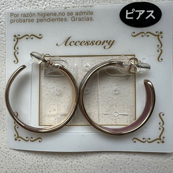 ゴールド&グレーループピアス 新品未使用