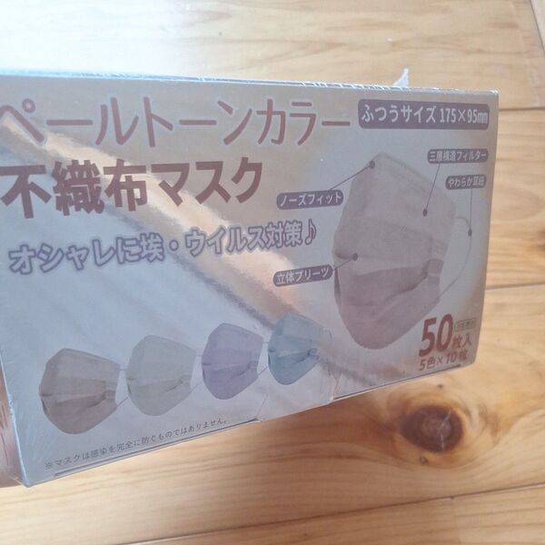 ペールトーンカラー 不織布マスク やわらかマスク ふつうサイズ アソートセット くすみ色