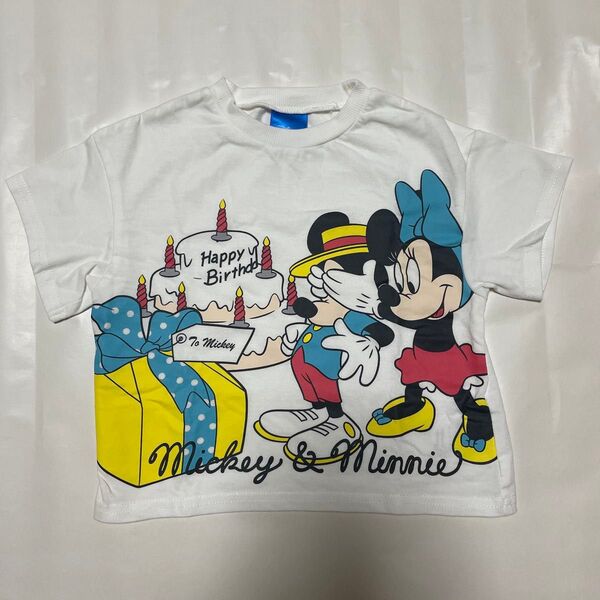 しまむら 誕生日Tシャツ ディズニー ミッキー ミニー 子供服 キッズ Tシャツ 半袖 Disney