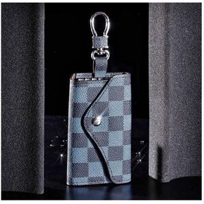 新品 キーケース ブラックチェック メンズ レディース キー ケース 良品