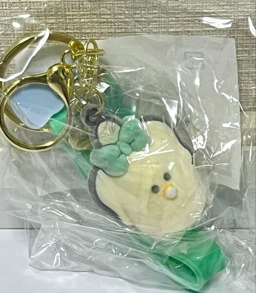 つぶらな瞳のなまがき ふっくらラバーキーホルダー 緑 生牡蠣