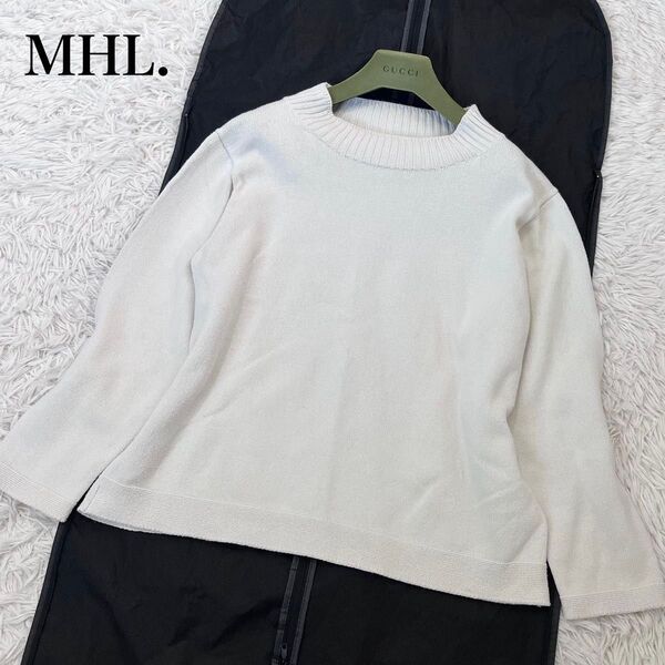【美品】2024モデル エムエイチエル MHL. レディース ニット セーター 洗える アイボリー M