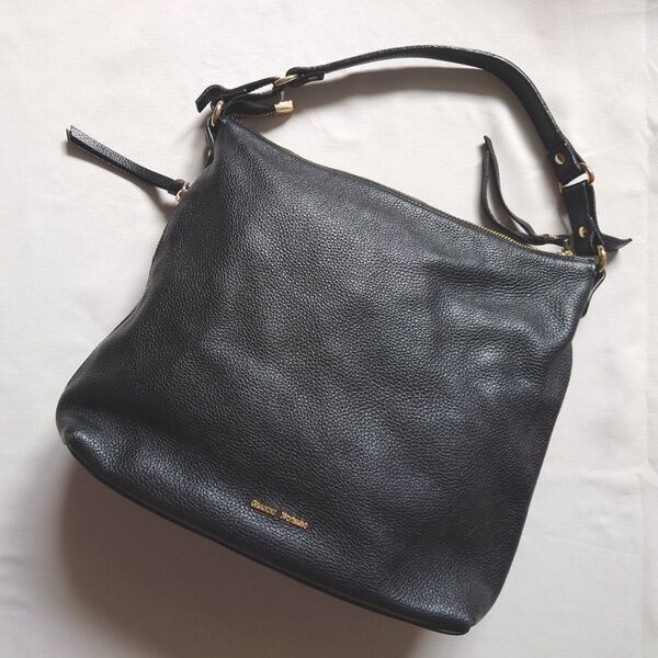 GIANNI NOTARO レザー ハンドバッグ ショルダーバッグ ブラック