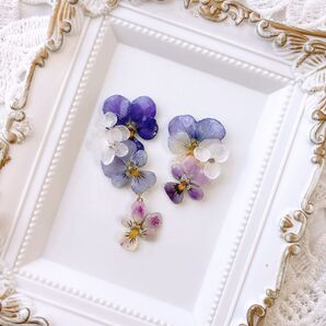 ビオラ×紫陽花 ピアス/イヤリング