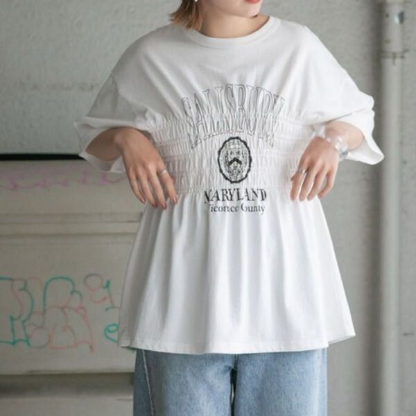 新品 ケービーエフ シャーリングBIGTEE kbf Tシャツ 半袖 白 ホワイト