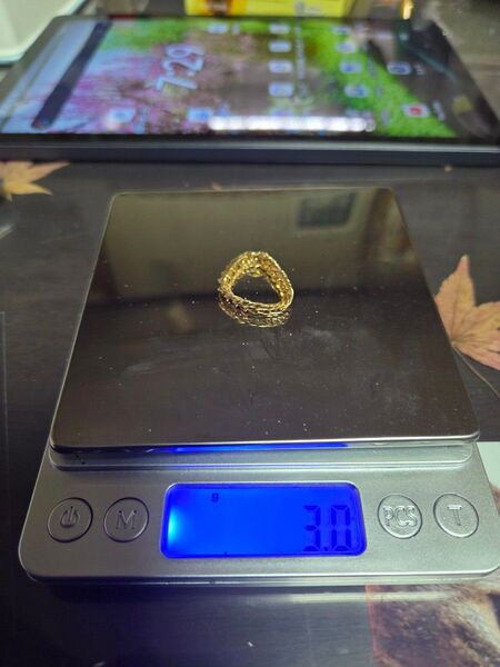 K18金ゴールドリング 8面トリプルカット 3g 人気のチェーンリング☆