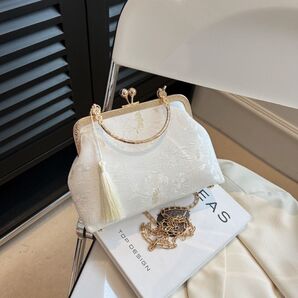 パーティーバッグ 和風 和装 がま口 花柄 高級感 ショルダー ハンドバッグ