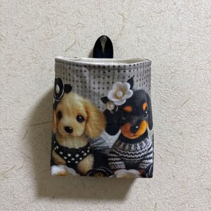 ダックスフンド ハンドメイド 壁掛け布バスケット