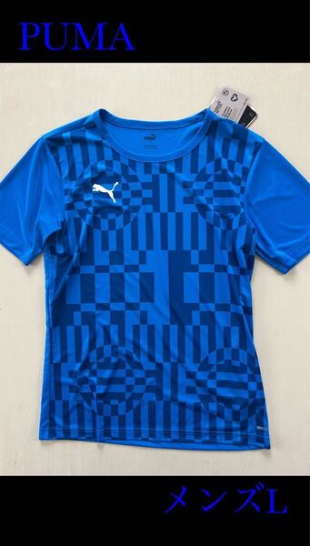 新品タグ付き メンズL PUMAプーマ サッカー/フットサル 半袖シャツ ブルー
