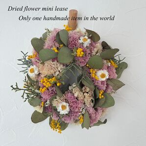 ポポラスとミモザの小花リース* * ラッピング無料 ナチュラル 壁飾り ハンドメイド インテリア 春 母の日 壁掛け ピンク