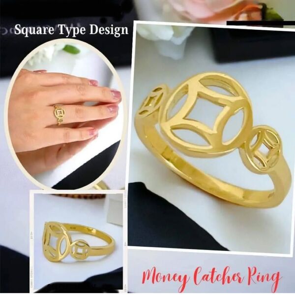 Money Catcher Ring #12 K18YG (1.3g)マネーリング