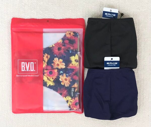 本日迄!B.V.D&BROS ビキニ ブリーフ Lサイズ 花柄&シンプル 3枚セット