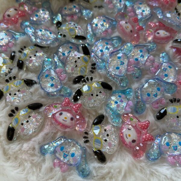 デコパーツ プラパーツ ハンドメイド 材料 手作り デコ パーツ お花 兎 素材 動物 花 ハート うさぎ ラメ 飾り フラワー