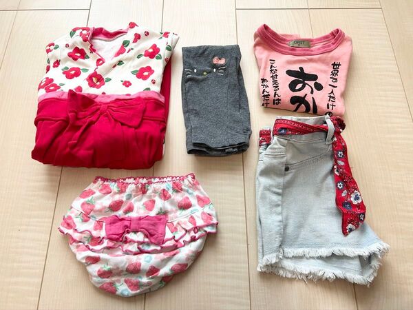 女の子 ベビー服 キッズ 90㎝ まとめ売り 袴 半袖 レギンス ショートパンツ オムツカバー