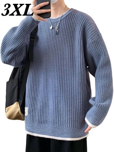 春先にもセーター メンズ 冬服 メンズ ニットセーター クルーネックニット 長袖ニット 秋冬