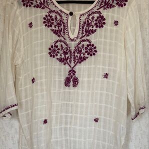 Made in INDIA エスニックチュニック長袖