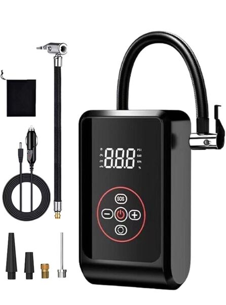 電動 空気入れ 充電式 USB 自動車 自転車 小型 エアーポンプ4000mAh
