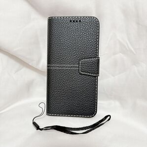 ★●iPhone14 Plus 手帳型 財布型 スマホケース ブラック ストラップ付き スタンド機能