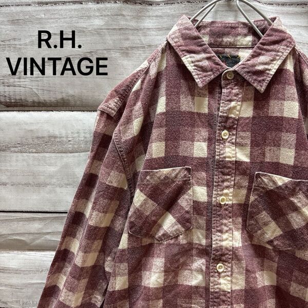 R.H.VINTAGE ネルシャツ シンプル チェック柄 定番 ロンハーマン