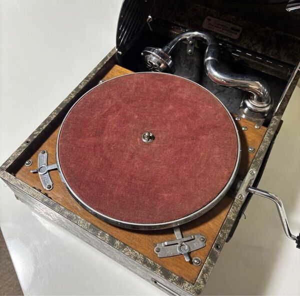 レトロ 蓄音機 コロンビア NO.G-208 動作確認済み レコード3枚付き